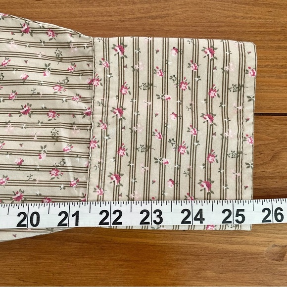 Vintage Old Navy Tan & Pink Floral Cotton Button Down Collared Shirt Size XXL - Picture 13 of 13